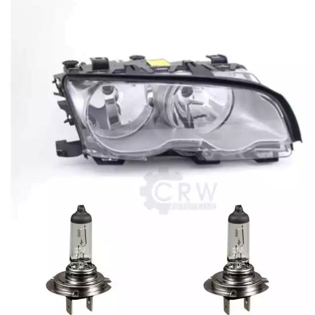 Faro Halógeno Derecho para BMW 3 E46 Año Fab. 04 / 99-08/01 H7/H7 con Motor