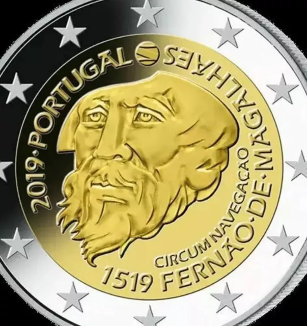 PORTUGAL 🇵🇹 25X Coin 2€ Euro 2019 500y Fernao Magalhaes UNC Roll circum ...