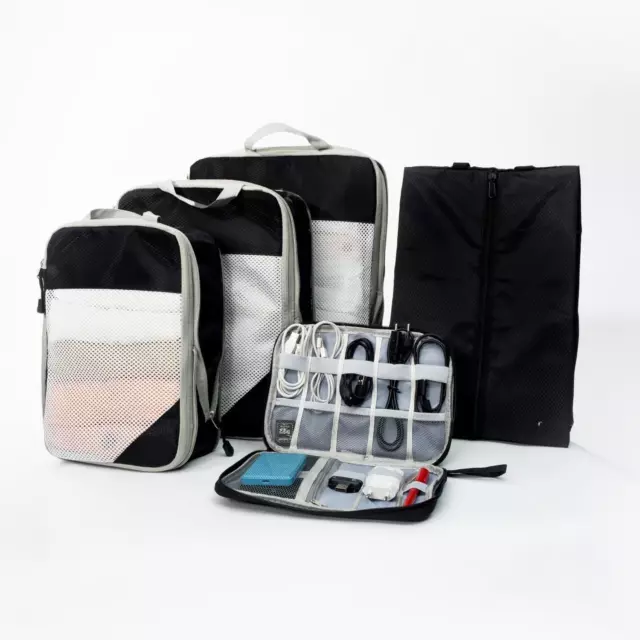 5Pcs Compression Travel Packing Cubes Set Luggage and Suitcase Organisers, Bagsm