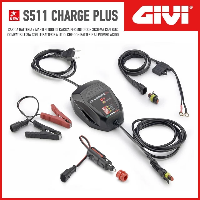 Chargeur de Batterie / Mainteneur Givi S511 Charge Plus - Pour Moto BMW Can-Bus