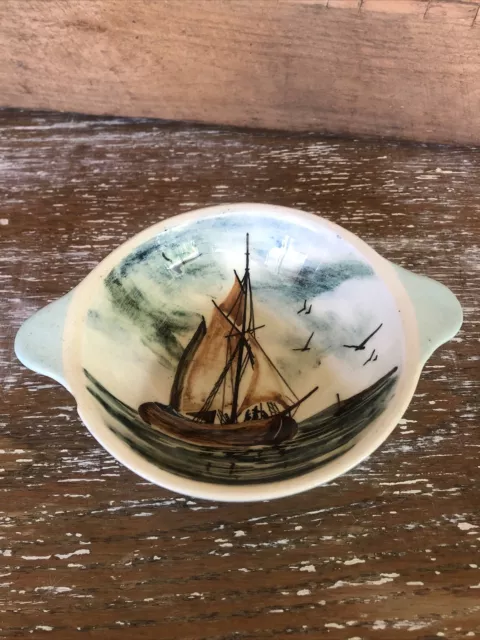 Vintage Martin Boyd Pottery Yacht Small Dish Signed To Base -chipped