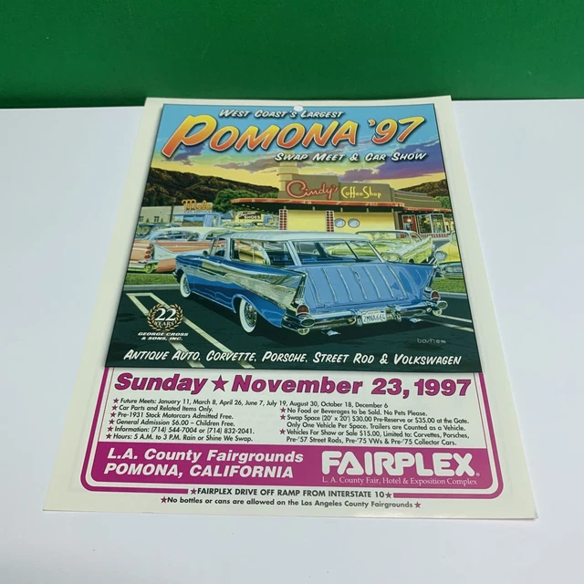 VINTAGE EDITION NOVEMBER 1997 Pomona Swap Meet/Car Show Flyer Art