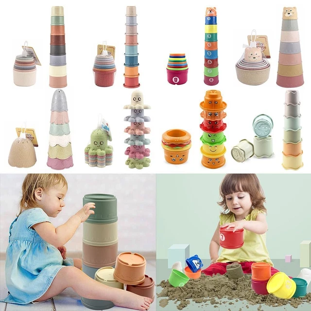 Arc-en-ciel amusantes Jouets éducatifs Tasses d'empilage Blocs de construction