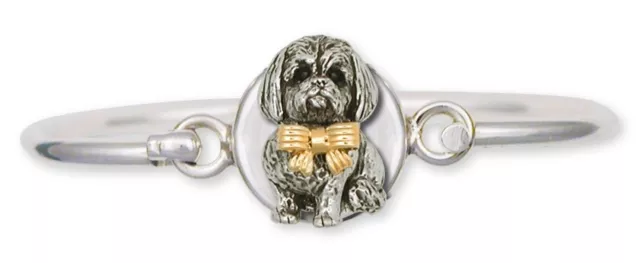 Lhasa Apso Bracelet Silver And 14k Gold Dog Jewelry LSZ5W-HB