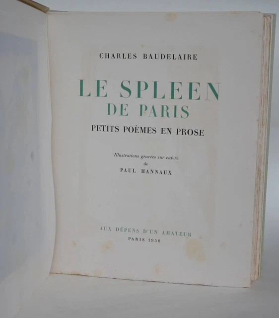 Baudelaire - Le spleen de Paris - 1946 - Catawiki