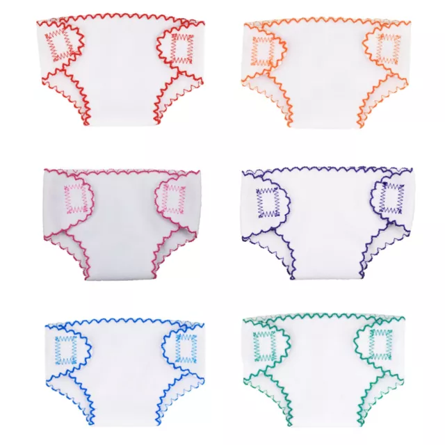 6 Pcs Cloth Diapers Baby Doll Clothes Toy Reusable Nappies Dolls