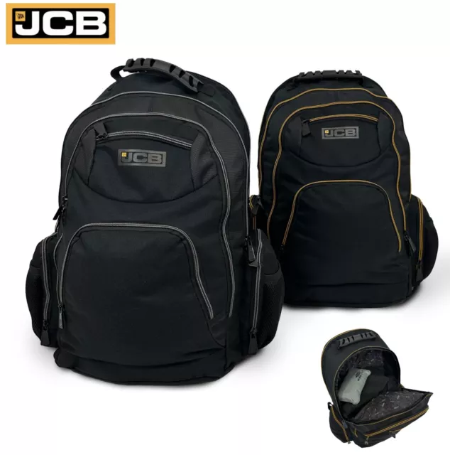 JCB Workmen’s Multi Pocket Backpack Rucksack - Padded 900D Polyester Travel Back