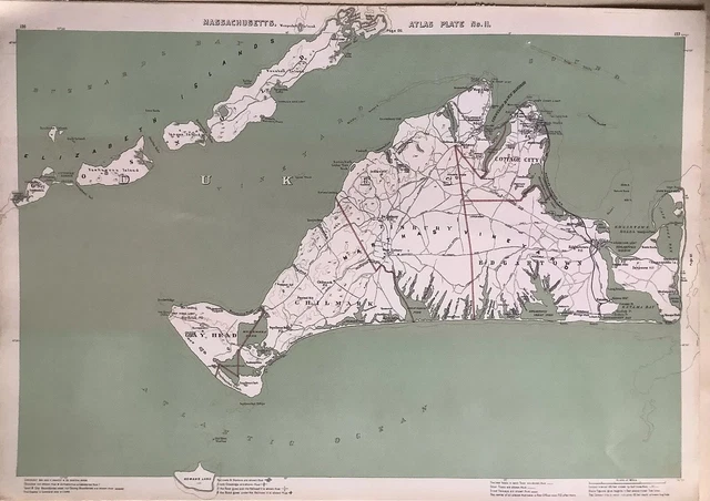 Reproduction Of Vintage Map Of Martha’s Vineyard 17 1/2“ X 25 1/8“