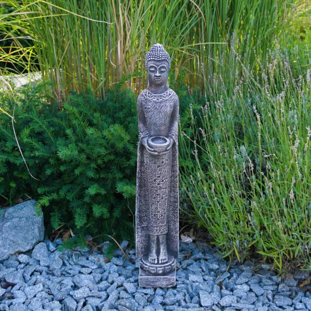 Solid Stone Figure Buddha Narrow Antique Monk Temple Cast Stone Frost Resistant