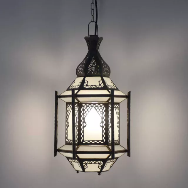 Orientalische Lampe Marokkanische Leuchte Hängelampe Deckelampe Laterne Weiß