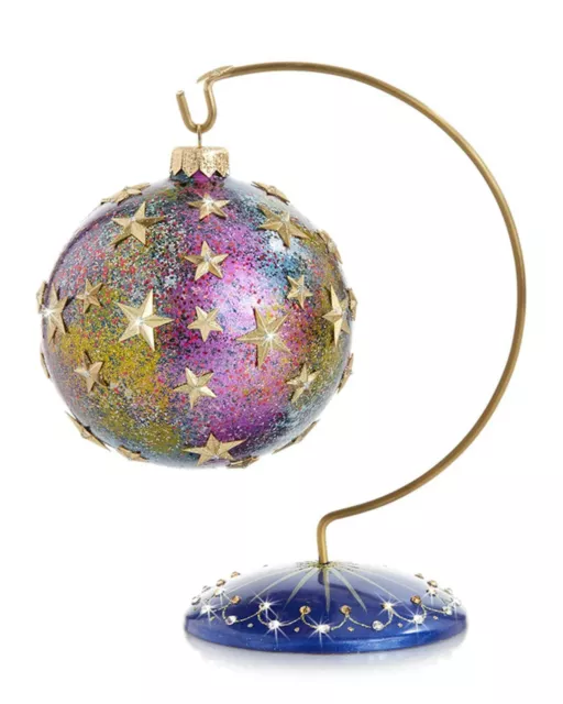New for 2021 Jay Strongwater Star Night Star Bright Glass Ornament with Stand