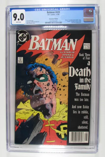 Batman #428 DC (1988) CGC 9.0 VF/NM Newsstand Death of Robin II Graded Comic