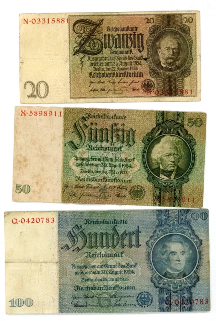 Allemagne Lot de 11 billets différents  après l'année 1924 TB à SUPERBE