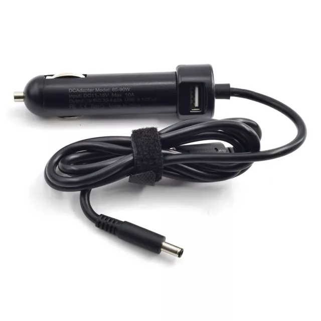 90W Car Charger for Dell Inspiron Series Laptop: 3252 3472 3580 3581 4.5*3.0mm