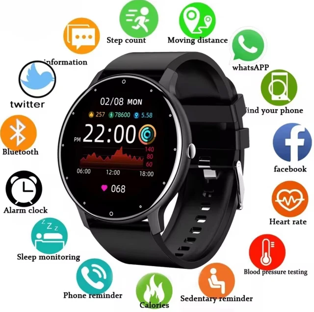 Seven S. p. a. A. Smartwatch Montre Homme Femme Garçon - Montre Fitness Étanche IP68, Podomètre, Moniteur Sommeil, Notifications Appels et Appels, Appareil GPS, Rose, Taglia Unica, Polyester