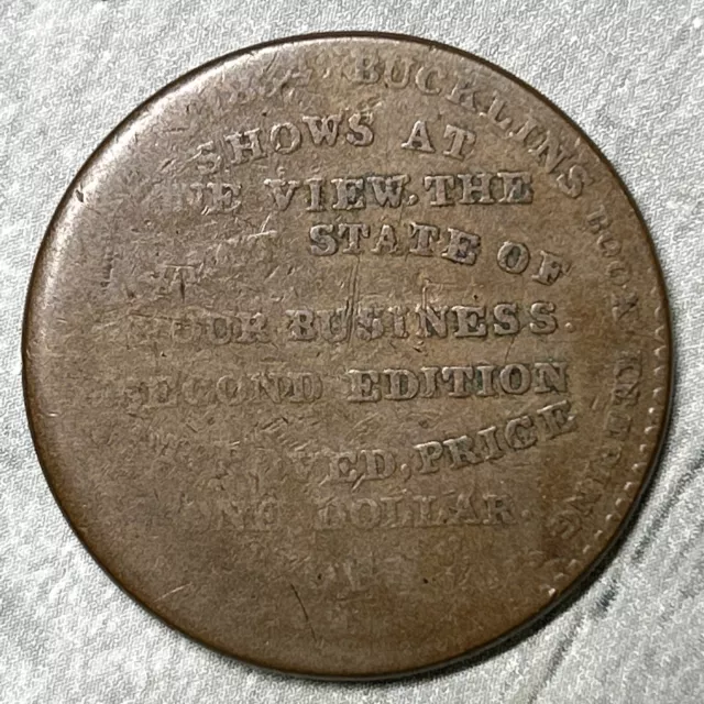Troy New York Hard Times Token Bucklin's Book Keeping (HT402)