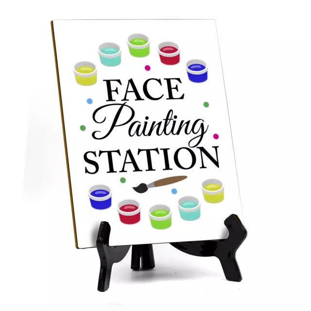 Signs ByLITA Face Painting Station, Table Sign with Acrylic Stand (6x8“)