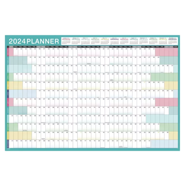 2024 Calendar 12 Month Wall Annual Year Planner Yearly Wall Calendar 35" x 23"