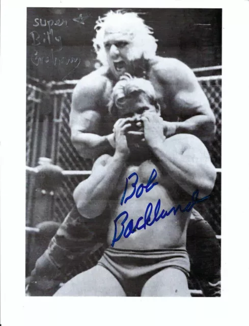 Superstar Billy Graham vs Bob Backlund Signed Wrestling Photo w/COA PLEASE READ