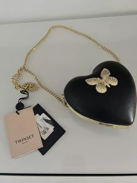 pochette TWINSET a cuore in similpelle con strass NUOVA