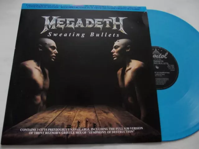 Megadeth ~ Sweating Bullets ** 1993 Uk Capitol 12" Blue Vinyl.