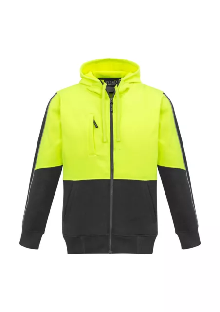 Syzmik Unisex Hi Vis Full Zip Safety Hoodie Jacket Workwear with Chest Pocket