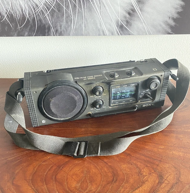 VINTAGE SONY ICF6000W PSB/FM/AM 3 Band Portable Radio PARTS OR REPAIR