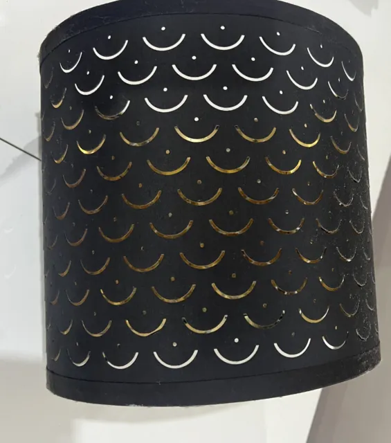 IKEA NYMO Large 17 Perforated Lamp Shade 003.772.10 Black/Brass New Sealed  