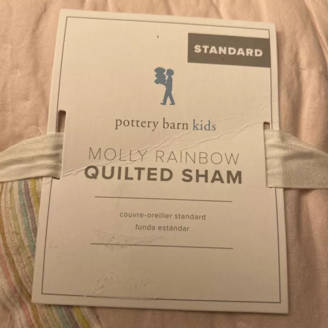 Molly Rainbow Quilted Standard Sham in  Pale Pink From Pottery Barn Kids 2