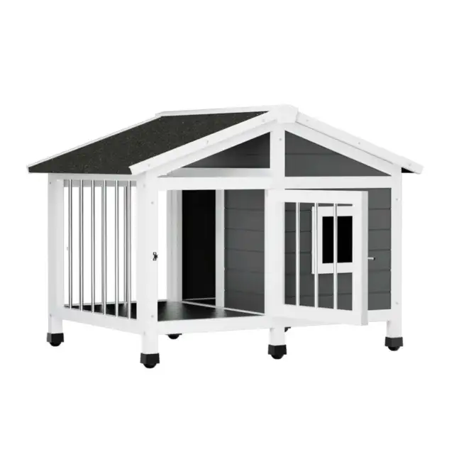 Danoz Direct - i.Pet Dog Kennel House Large Wooden Outdoor Pet Kennels Indoor...