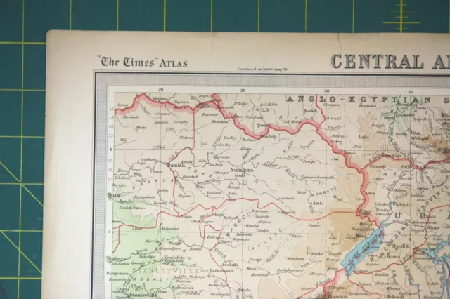 Central Africa Plate 75 - Vintage 1922 Times World Atlas Antique Folio Map 2