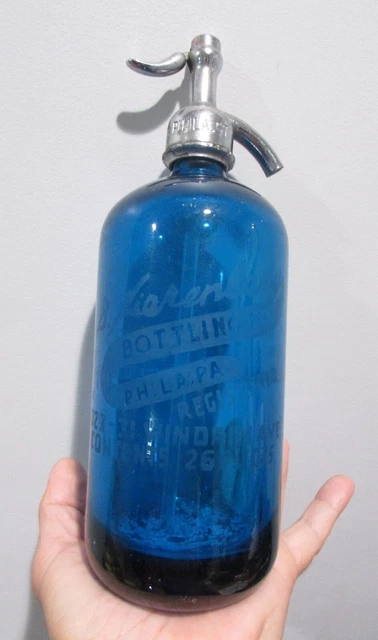 ANTIQUE SELTZER Bottle Blue B. Nierenberg Philadelphia PA
