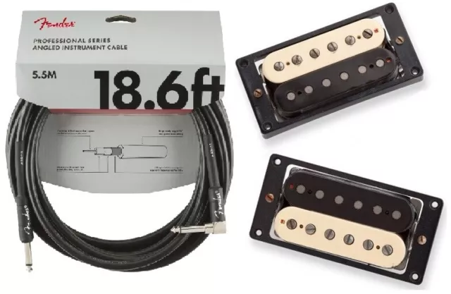 Seymour Duncan Antiquity JB / Jazz Hot Rodded Humbucker Set Aged Zebra 18' CABLE