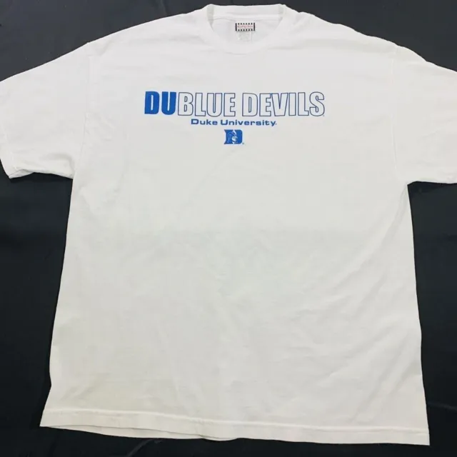 VINTAGE 90S DUKE Blue Devils Basketball White Foot Locker T-Shirt Size ...