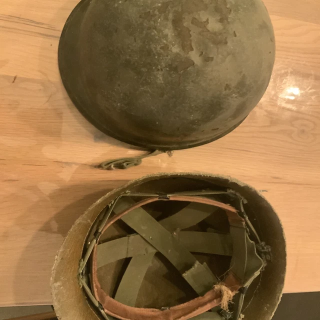 US Army Stahlhelm M1 komplett + Innenhelm, WW2, WK2, Militaria