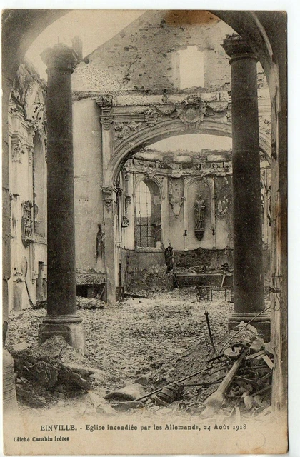 EINVILLE - Meurthe et Moselle - CPA 54 - the church burned down in 1918