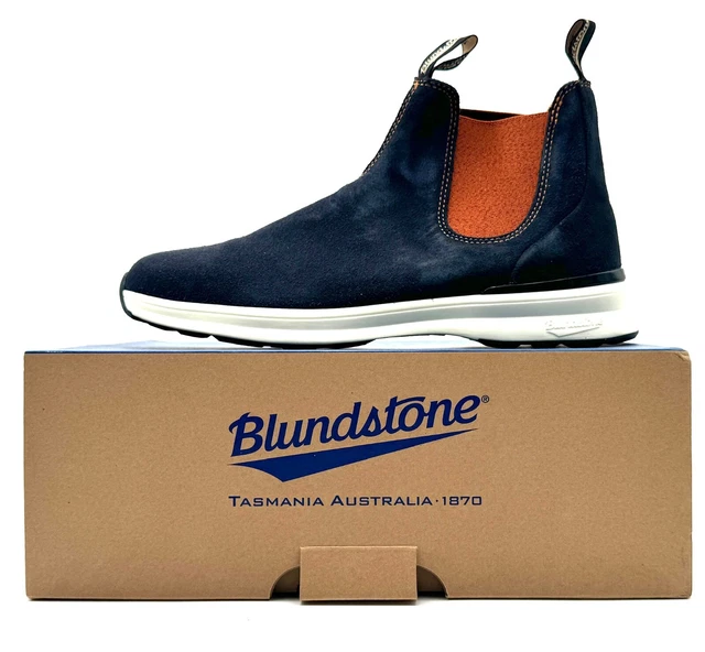 BLUNDSTONE ELASTIC SIDED Boot Active Navy Burnt Orange Size US 12 110.