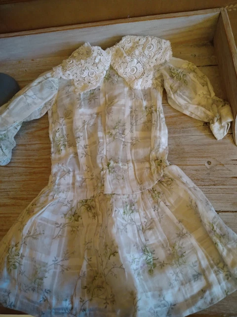 Très belle robe ancienne pour poupée ancienne Jumeau ou Steiner ou autre