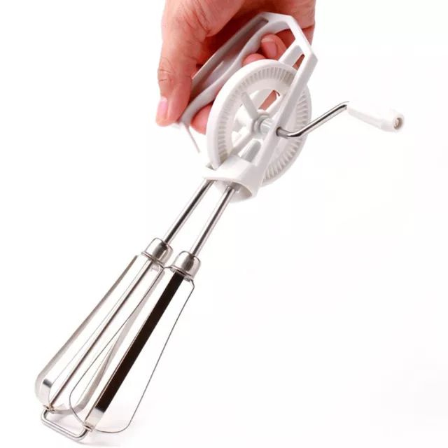 Hand New Stainless Steel Egg mixer Cooking Tool Egg Beater rotary whish 3