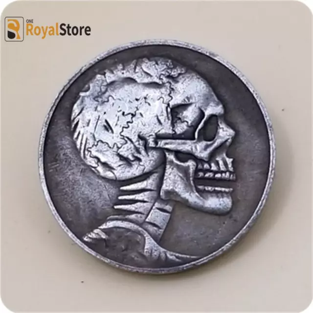 hobo nickel coin Skull Coins Collectibles  ENGRAVING ART gift free shipping