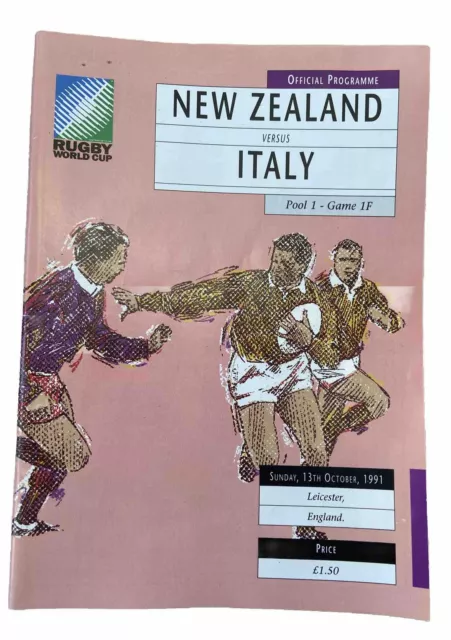 RUGBY WORLD CUP 1991 - New Zealand v Italy at Leicester 13/10/91 - Mint