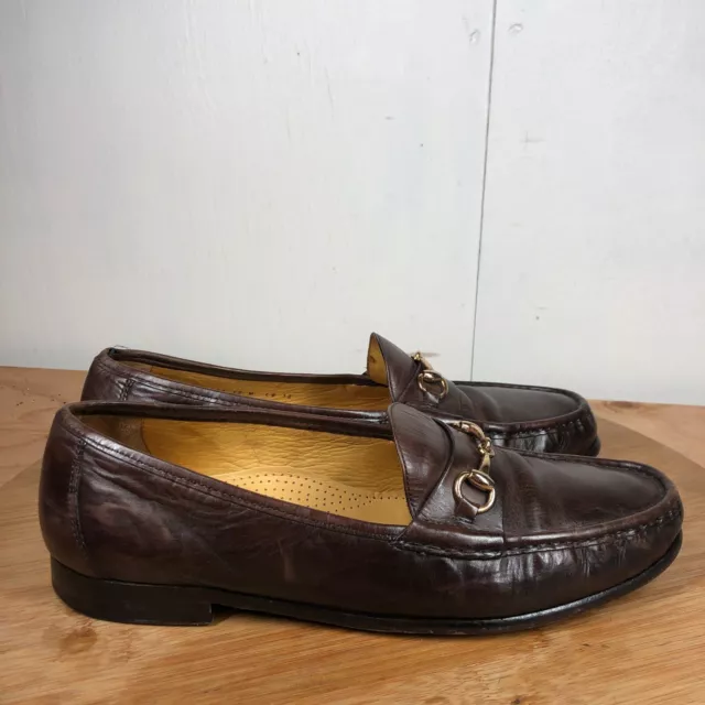 COLE HAAN SHOES Mens 12 M Horsebit Loafers Brown Leather Classic Dress ...