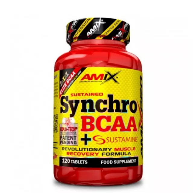 SYNCHRO BCAA + SUSTAMINE 120 Tabs AMIXPRO recuperador muscular reduce fatiga