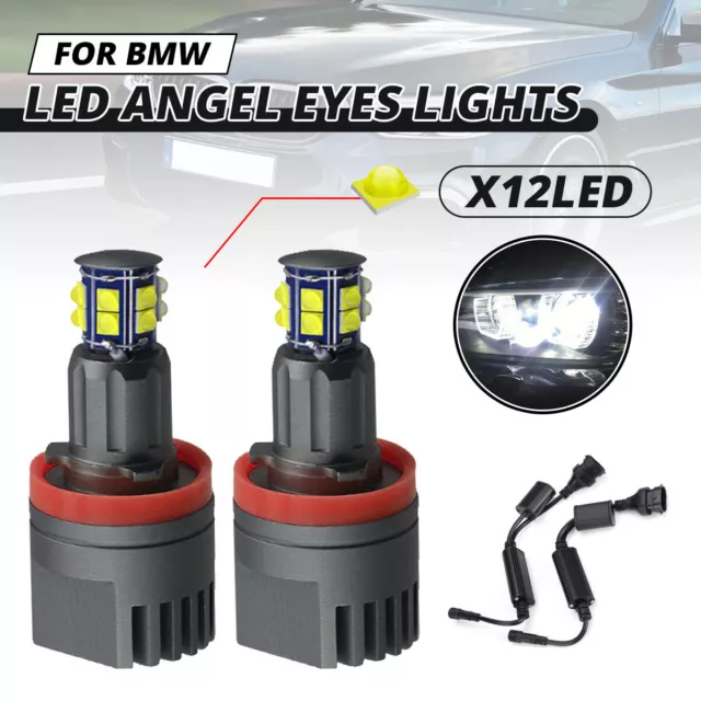 2x 120W H8 LED Angel Eyes Anneaux Feu de position Pour BMW E92 E93 E90 E91 E60