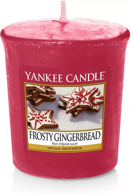 Yankee Candle Givré Pain D'Épice Bougie Votive Échantillonneur Bougie 45g Neuf