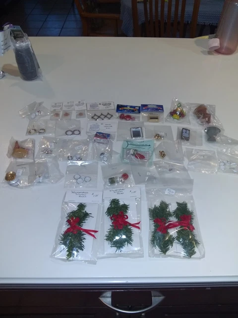 Large Lot of sealed Miniature Dollhouse items, 32 pkgs ALL for 1 bid