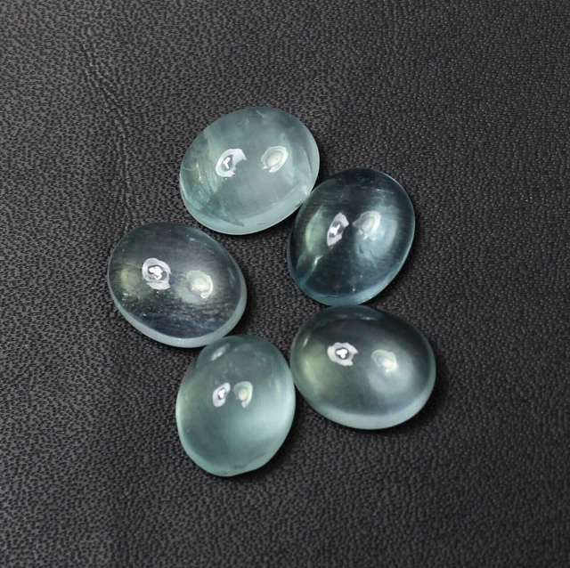 Aquamarine Gemstone AAA Aqua Loose Cabochon Oval Shape Lot 12x10mm Flat Back Cab