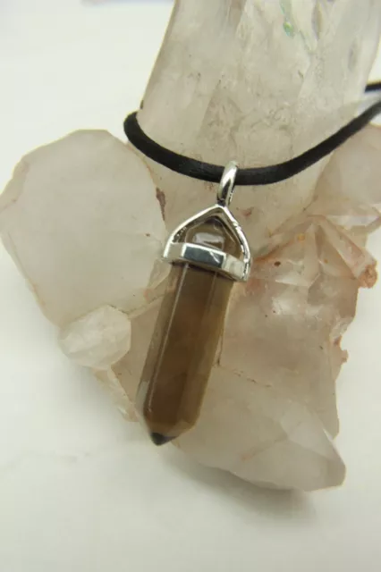 Smokey Quartz Chakra Pendant Gemstone Healing Necklace