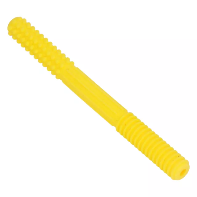 (Yellow)Hollow Teething Tube Textured Bright Color Soft Silicone Portable