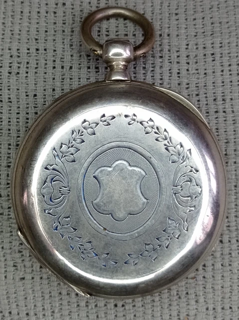Montre De Poche Ancienne Revue G.T - Argent Massif Niellé - Suisse, Circa 1900-1919 - Mécanique